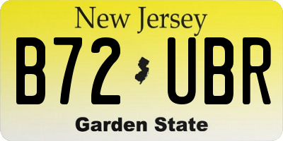 NJ license plate B72UBR