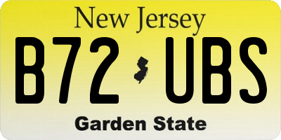 NJ license plate B72UBS