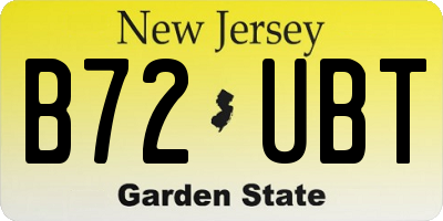 NJ license plate B72UBT