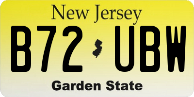 NJ license plate B72UBW