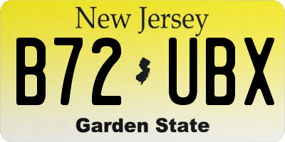 NJ license plate B72UBX