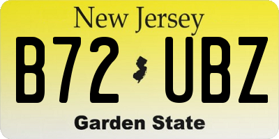 NJ license plate B72UBZ