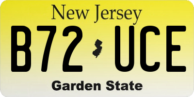 NJ license plate B72UCE
