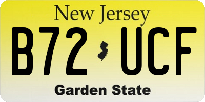 NJ license plate B72UCF