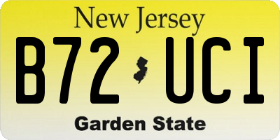 NJ license plate B72UCI