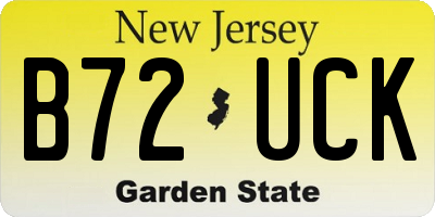 NJ license plate B72UCK