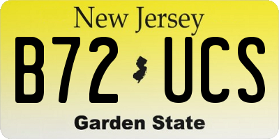 NJ license plate B72UCS