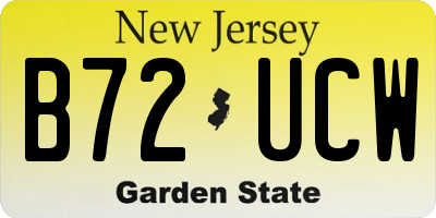 NJ license plate B72UCW