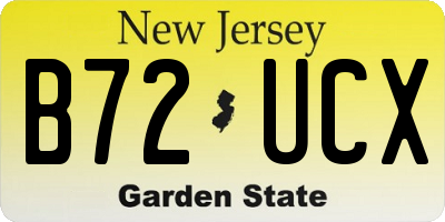 NJ license plate B72UCX