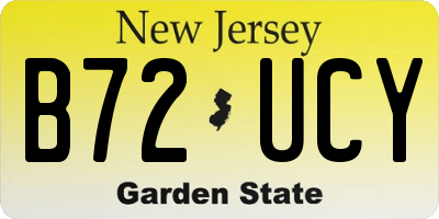 NJ license plate B72UCY