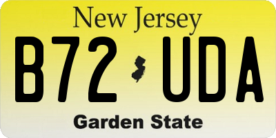 NJ license plate B72UDA