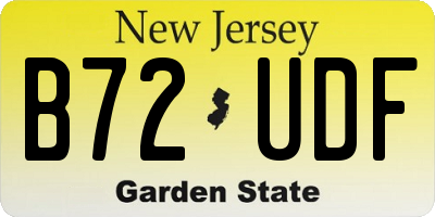 NJ license plate B72UDF