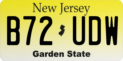 NJ license plate B72UDW
