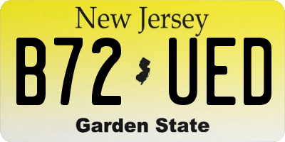 NJ license plate B72UED