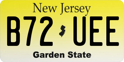 NJ license plate B72UEE