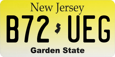 NJ license plate B72UEG