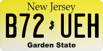 NJ license plate B72UEH