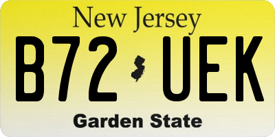 NJ license plate B72UEK