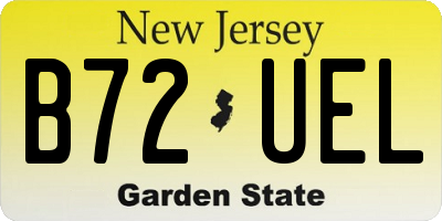 NJ license plate B72UEL