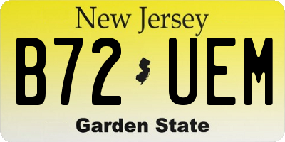 NJ license plate B72UEM