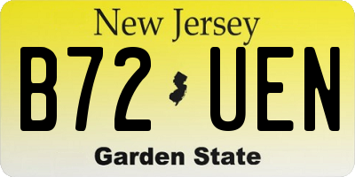 NJ license plate B72UEN
