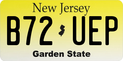 NJ license plate B72UEP