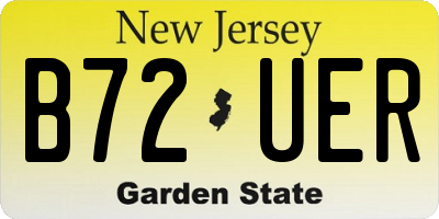 NJ license plate B72UER