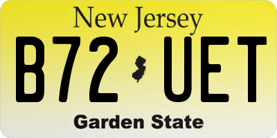 NJ license plate B72UET