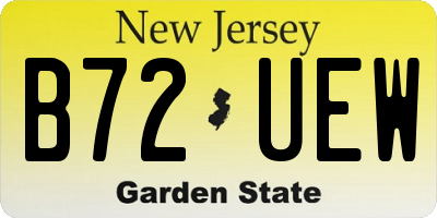 NJ license plate B72UEW