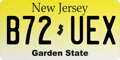 NJ license plate B72UEX