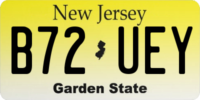 NJ license plate B72UEY