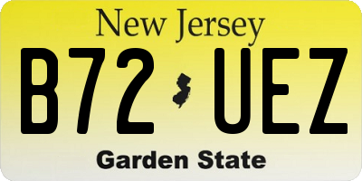 NJ license plate B72UEZ
