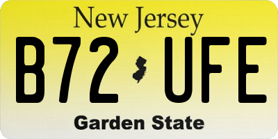 NJ license plate B72UFE