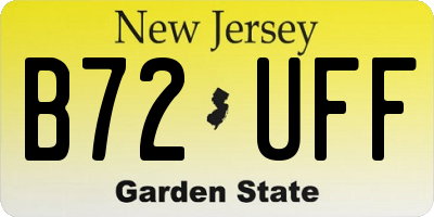 NJ license plate B72UFF