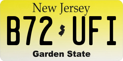 NJ license plate B72UFI