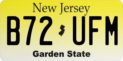 NJ license plate B72UFM