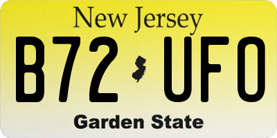 NJ license plate B72UFO