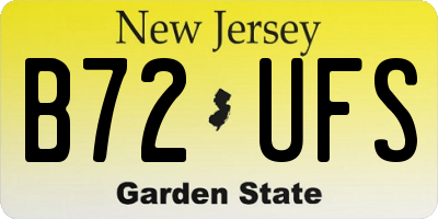 NJ license plate B72UFS