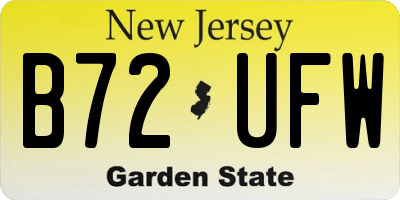 NJ license plate B72UFW