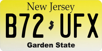 NJ license plate B72UFX