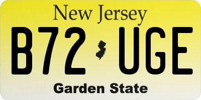 NJ license plate B72UGE