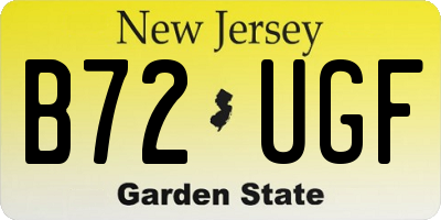 NJ license plate B72UGF