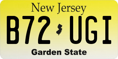 NJ license plate B72UGI