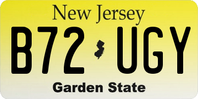 NJ license plate B72UGY