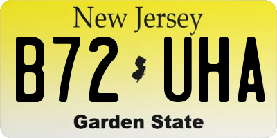 NJ license plate B72UHA