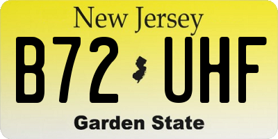 NJ license plate B72UHF