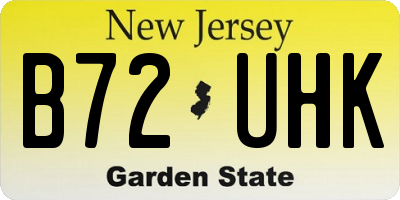 NJ license plate B72UHK
