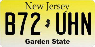 NJ license plate B72UHN