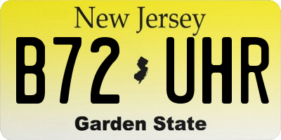 NJ license plate B72UHR