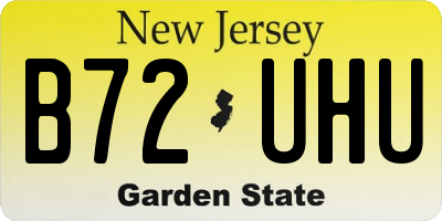 NJ license plate B72UHU